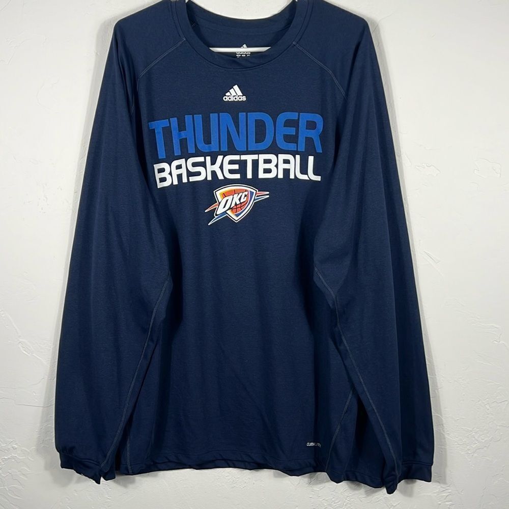 🔥🏀 OKLAHOMA CITY THUNDER NBA Adidas ClimaLite Performance LS Tee 2XL - PERFECT